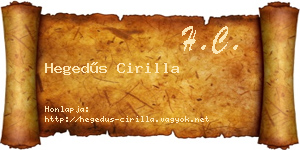 Hegedűs Cirilla névjegykártya